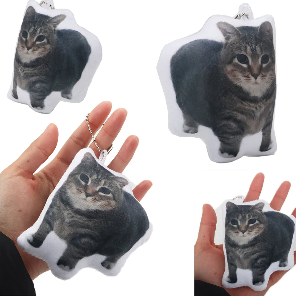 10cm Cute Cartoon Simulation Oiiai Cat Keychain Ugly and Cute Cat Plush Keychain Cartoon Kitten Dolls Bag Pendant Birthday Gifts