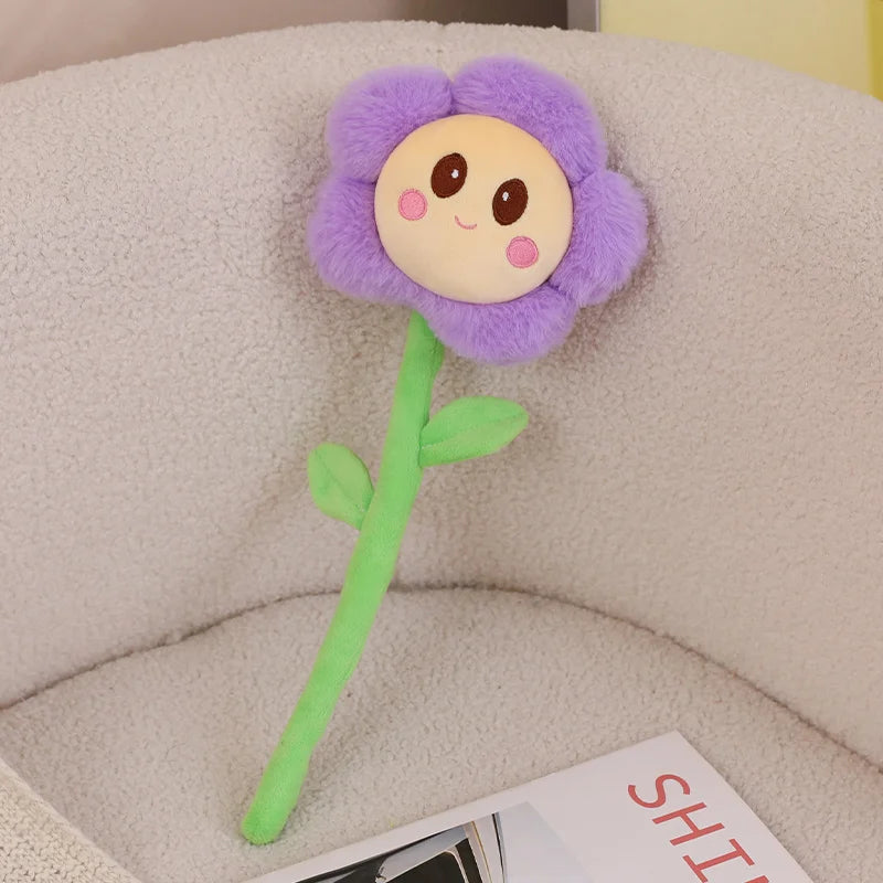 ふわふわ 茎付き カラフル お花 ぬいぐるみ