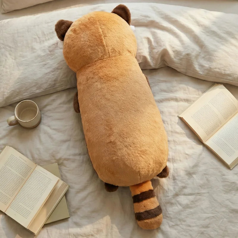 120cm Kawaii Cartoon Giant lesser panda Plush Doll Pillow Lying Brown raccoon Plush pillow Home Decor