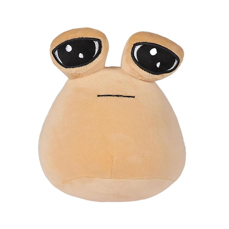 大きな目のアプリコットカラー ふわふわクッション