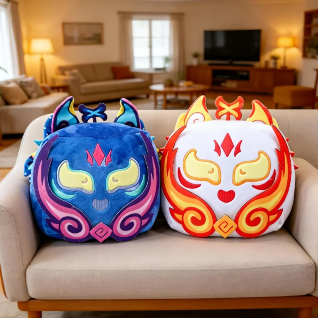 幻想的デザインのカラフル刺繍ぬいぐるみクッション