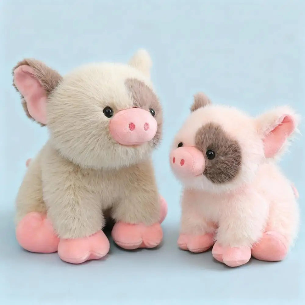茶色いブチ豚のふわふわぬいぐるみ