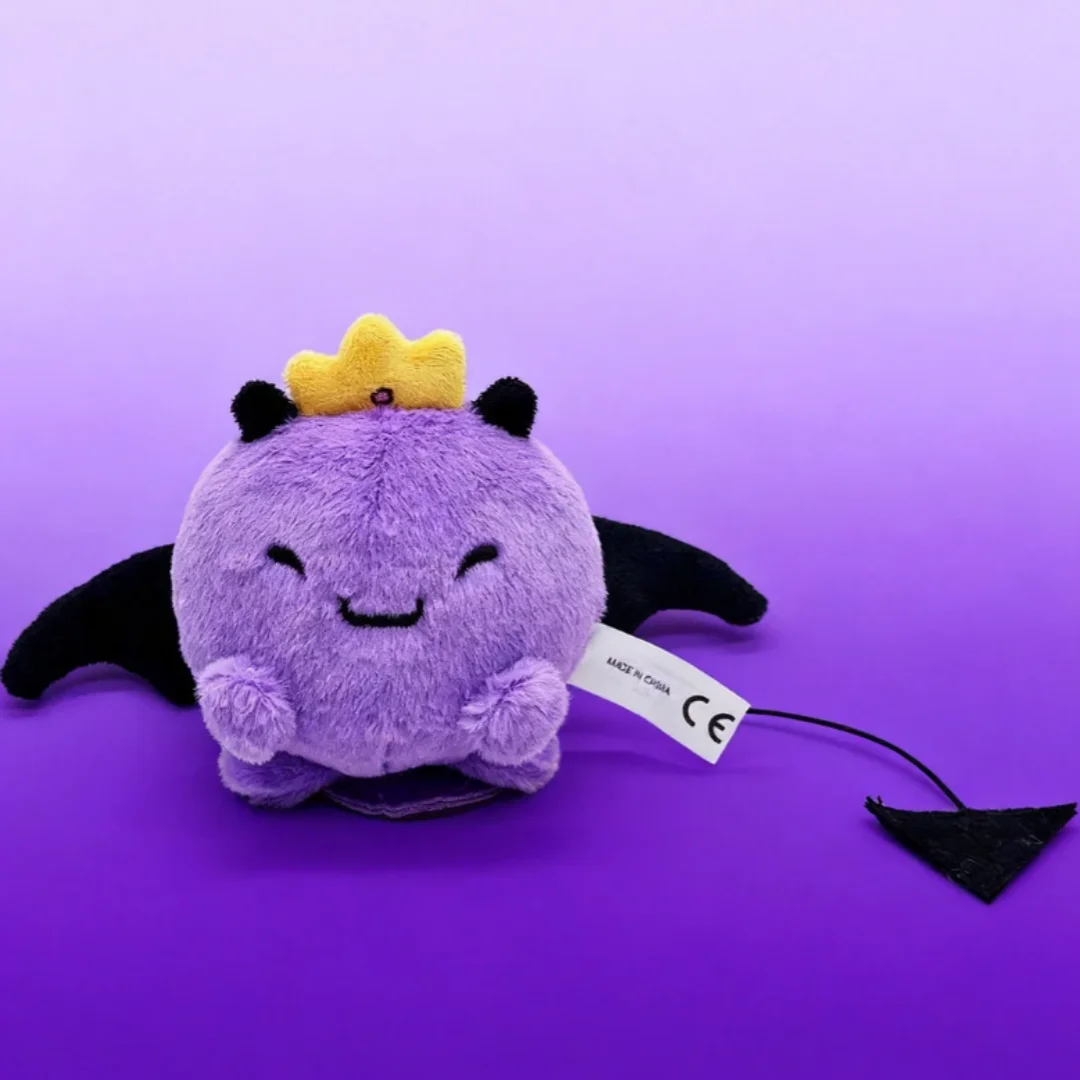 可愛い王冠付き紫デビルぬいぐるみ