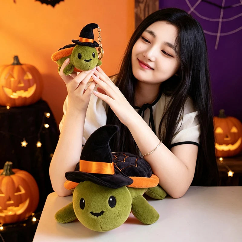Cartoon Cute Halloween Witch Turtle Plush Doll 38cm Plush Stuffed Toys Soft Turtle Pillow Halloween Birthday Party Gift