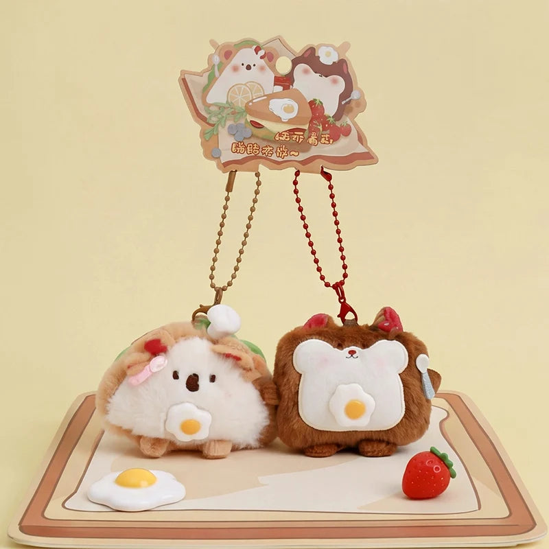 ぷっくり可愛い 料理モチーフ ぬいぐるみ マスコットキーホルダー イラストカード付き