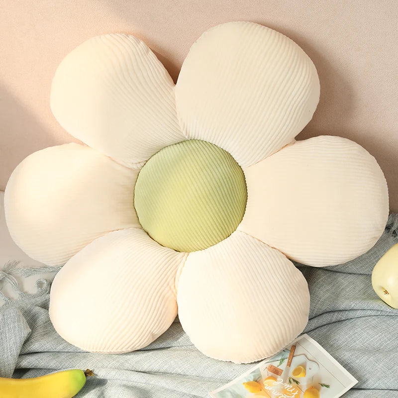 ふわふわ タイダイ柄 花形クッション