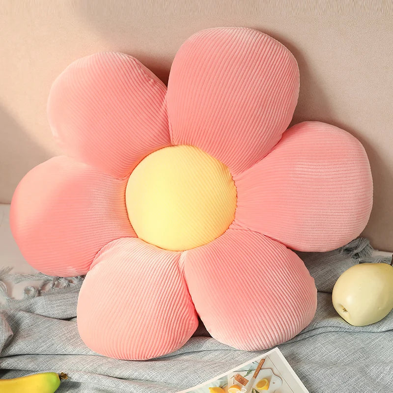 ふわふわ タイダイ柄 花形クッション