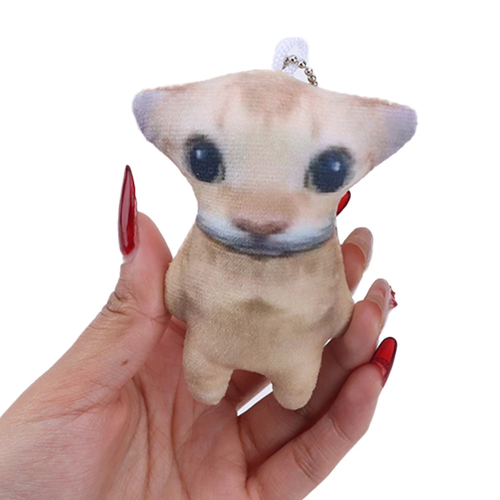 ソフト 目が大きい シュール ビンガス 猫 ぬいぐるみ キーホルダー