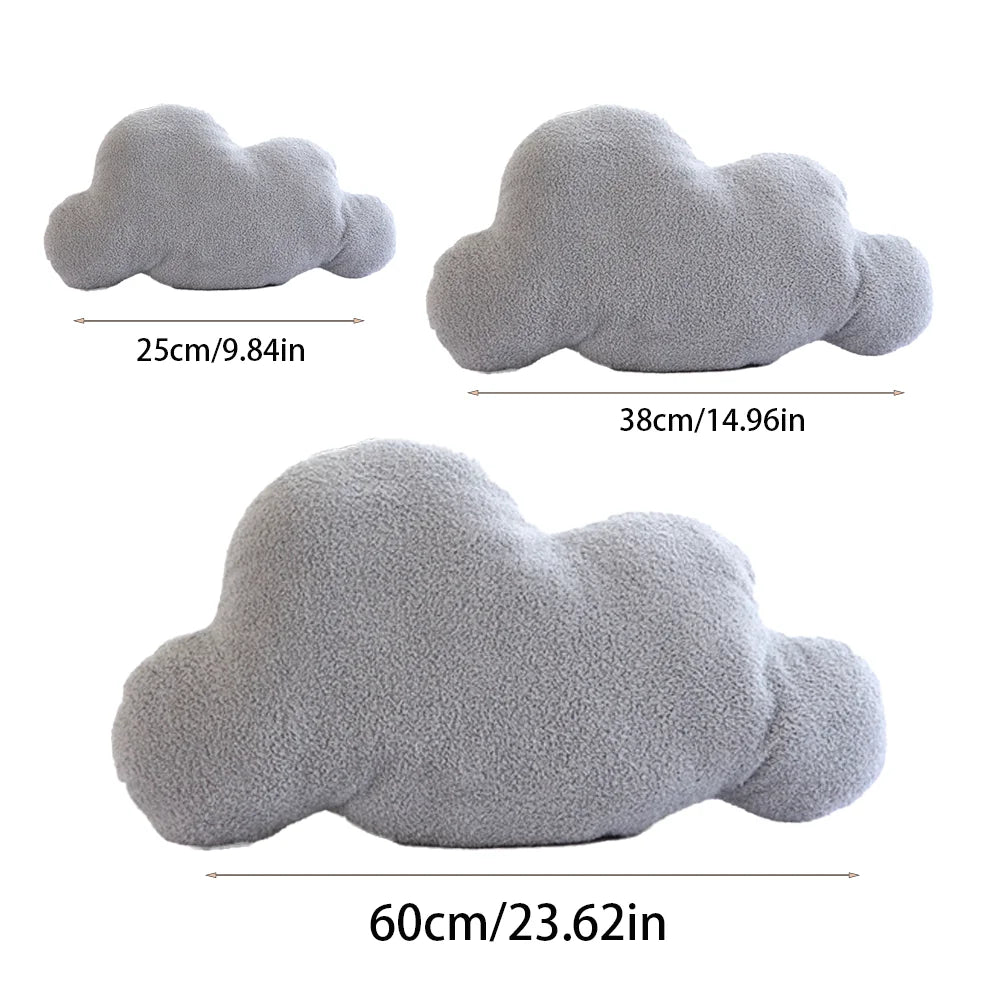 ふわふわ モコモコ 雲形 クッション 白 グレー