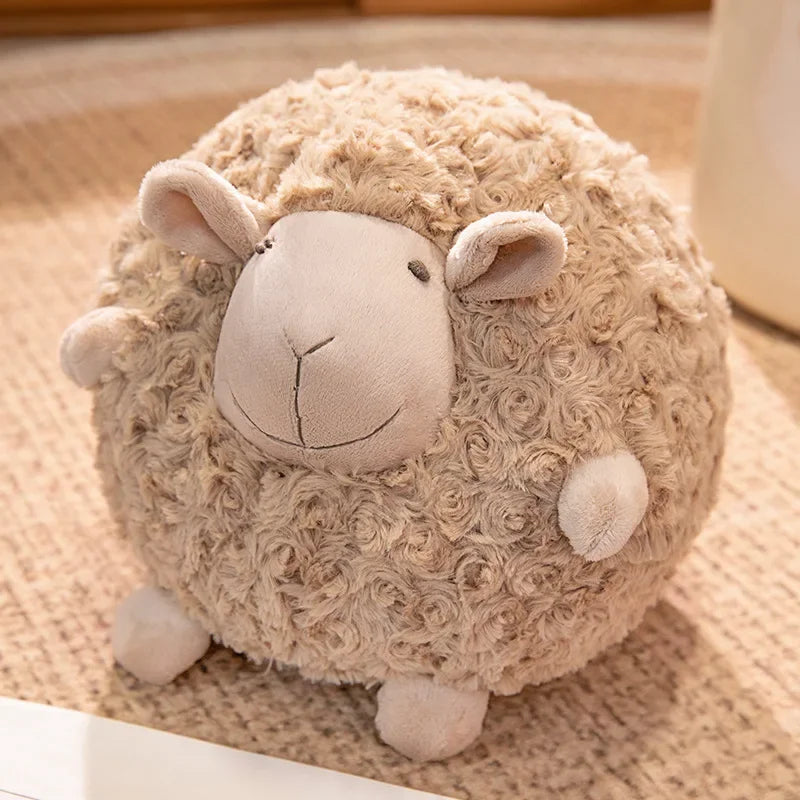 丸い もこもこ ひつじの寝顔 ぬいぐるみクッション