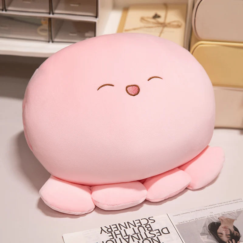 ふわふわ もちもち ウィンク タコ ぬいぐるみ パステルピンク