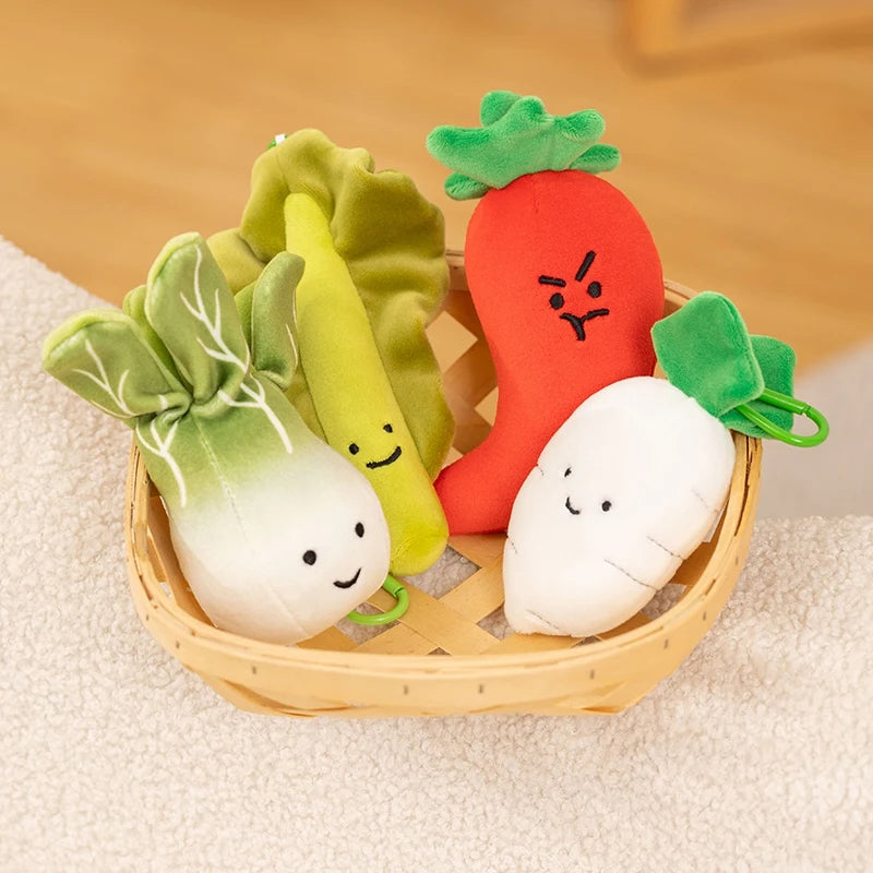 個性的な表情の 野菜 ぬいぐるみ マスコット