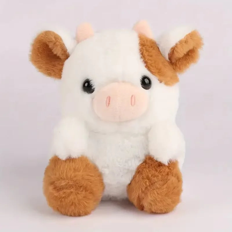 かわいいふわふわ子牛のぬいぐるみ 白黒＆ピンク選べる