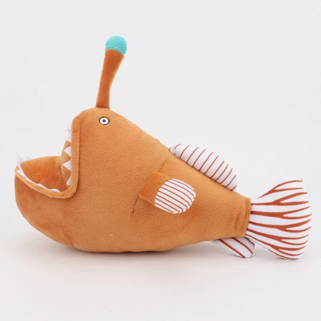 深海魚アンコウぬいぐるみ 提灯と鋭い歯が特徴