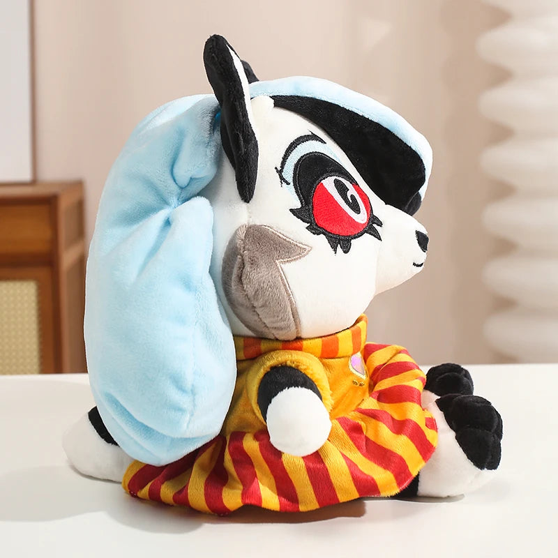 赤い瞳と青いベレー帽の狼ぬいぐるみ ホログラムハート