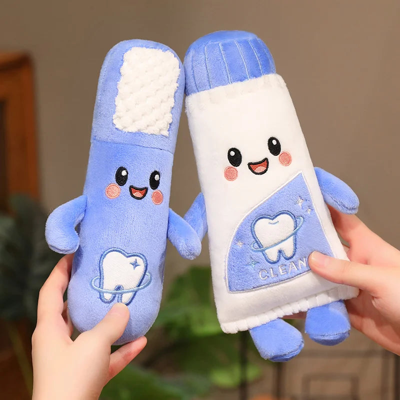Cute Cartoon Dental Plush Toy Soft Teeth Cleaning Plush Doll Toothbrush Toothpaste Brushing Learning Models Best Gifts