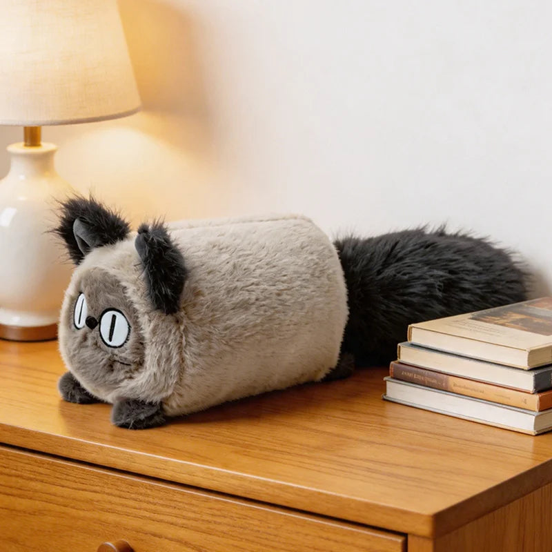 ふわふわ シャム猫風 青い瞳のぬいぐるみ