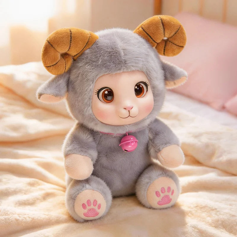 うるうる瞳のもこもこ羊ぬいぐるみ 鈴付き