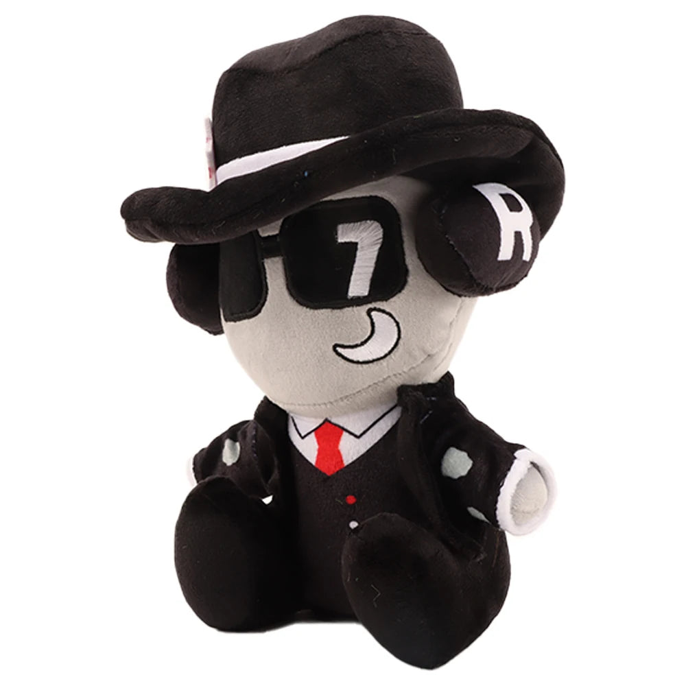 「7」サングラス 黒スーツとハットのぬいぐるみ 赤ネクタイ