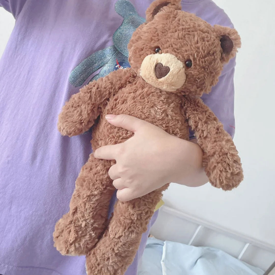 ふわふわ茶色 ハート鼻のテディベア