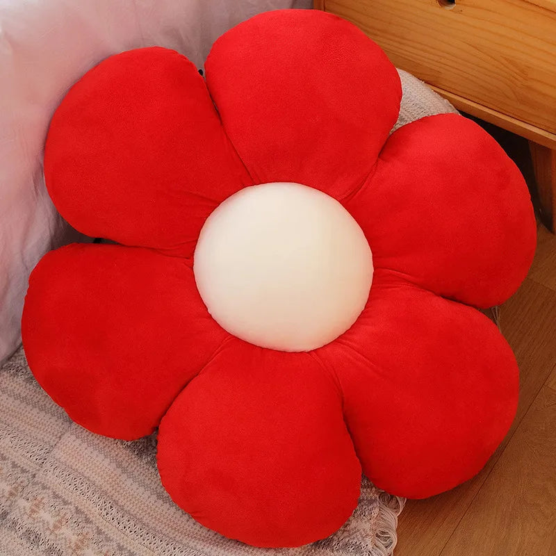 ふわふわ タイダイ柄 花形クッション