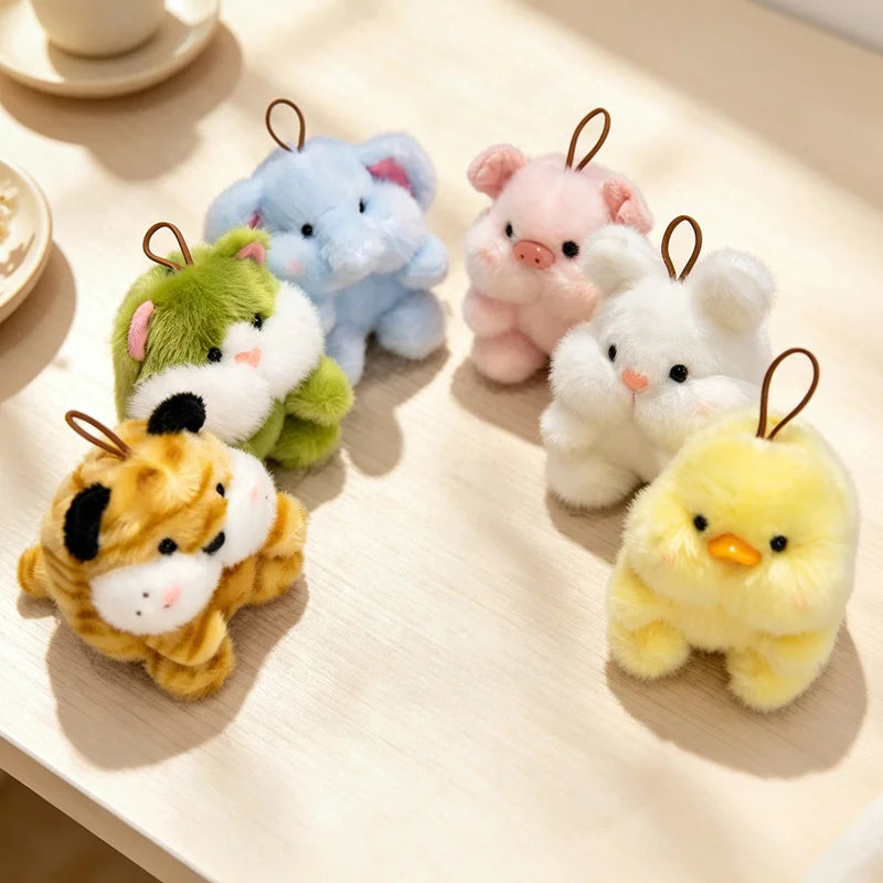Cute Plush Companion Doll Anime Elephant Rabbit Cat Tiger Pig Duck Cartoon Desk Companion Doll 10cm Soft Plush Toy Sleeping Gift