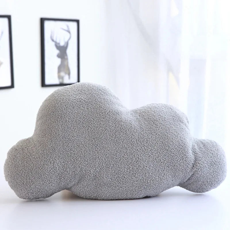 ふわふわ モコモコ 雲形 クッション 白 グレー