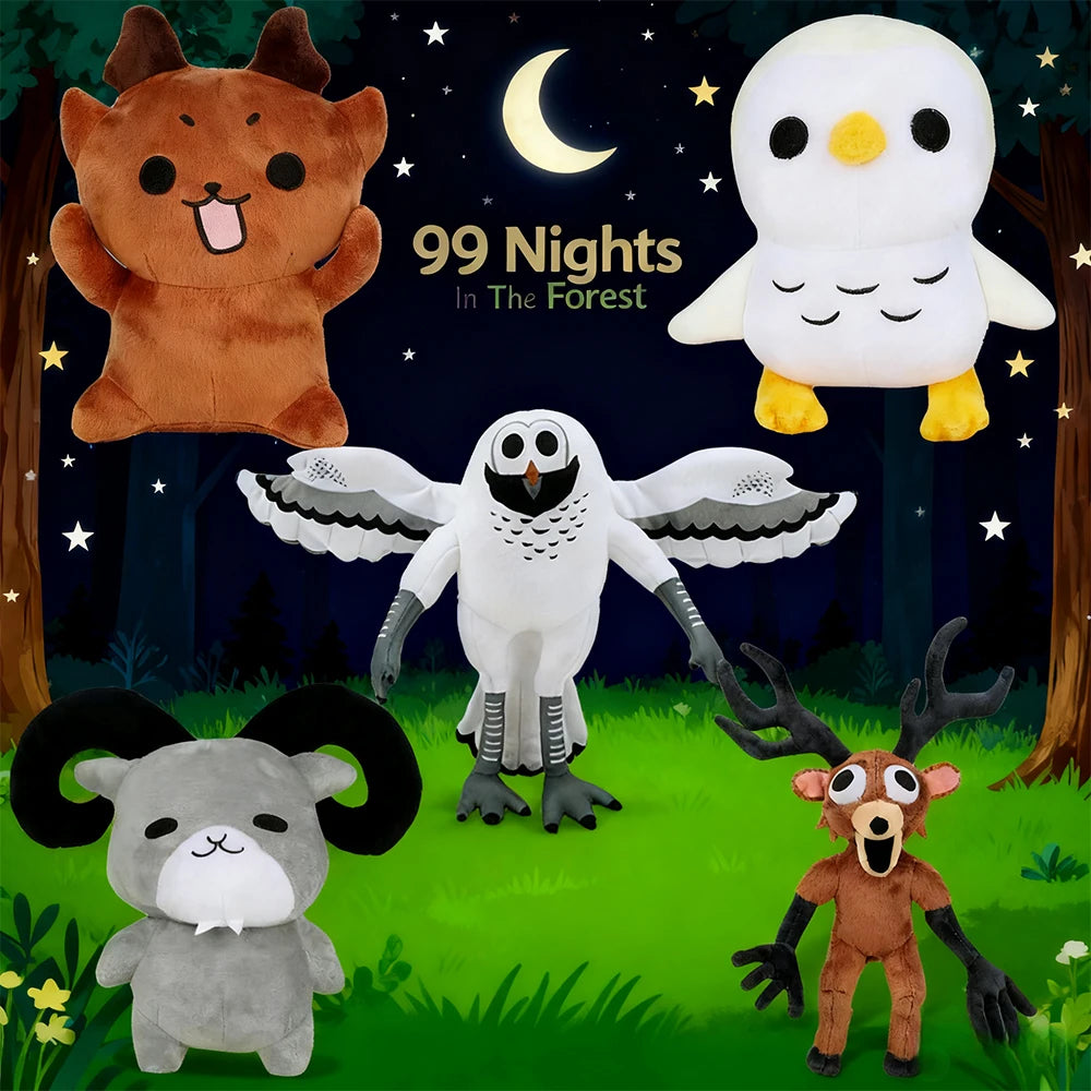 New 99 Nights In The Forest Deer Plush Toys Movie Stuffed Animals Eagle Owl or Goat Toy Fans Birthday Gifts Kids Toys Room Decor
