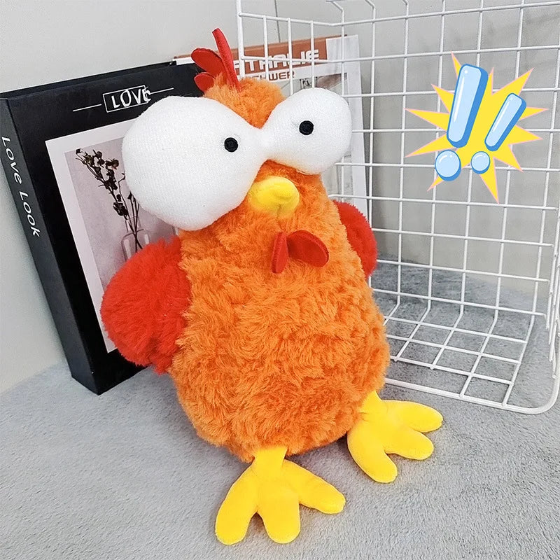 びっくり目 ふわふわ オレンジ ニワトリ ぬいぐるみ
