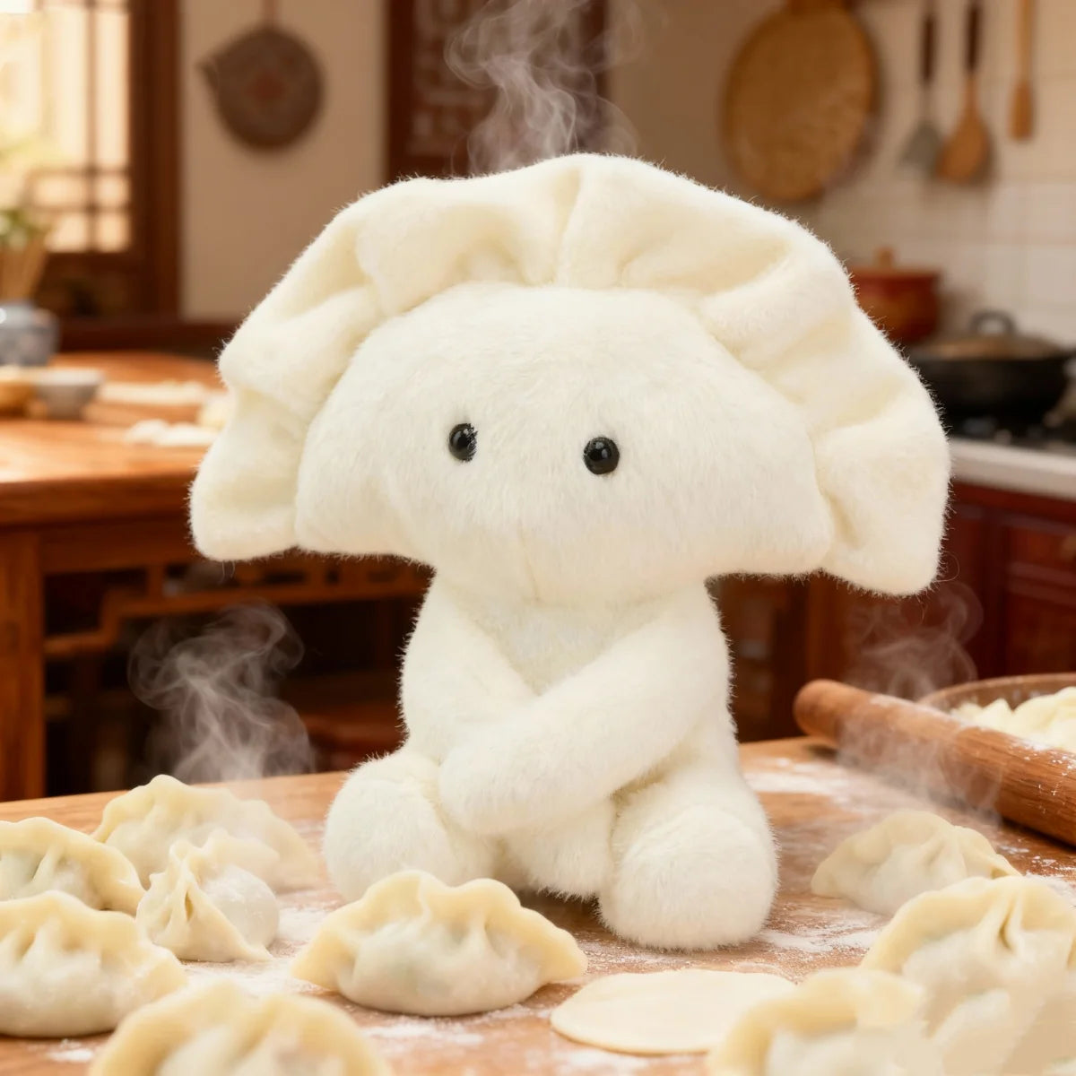 ふわふわ 蒸し餃子 湯たんぽ ぬいぐるみ