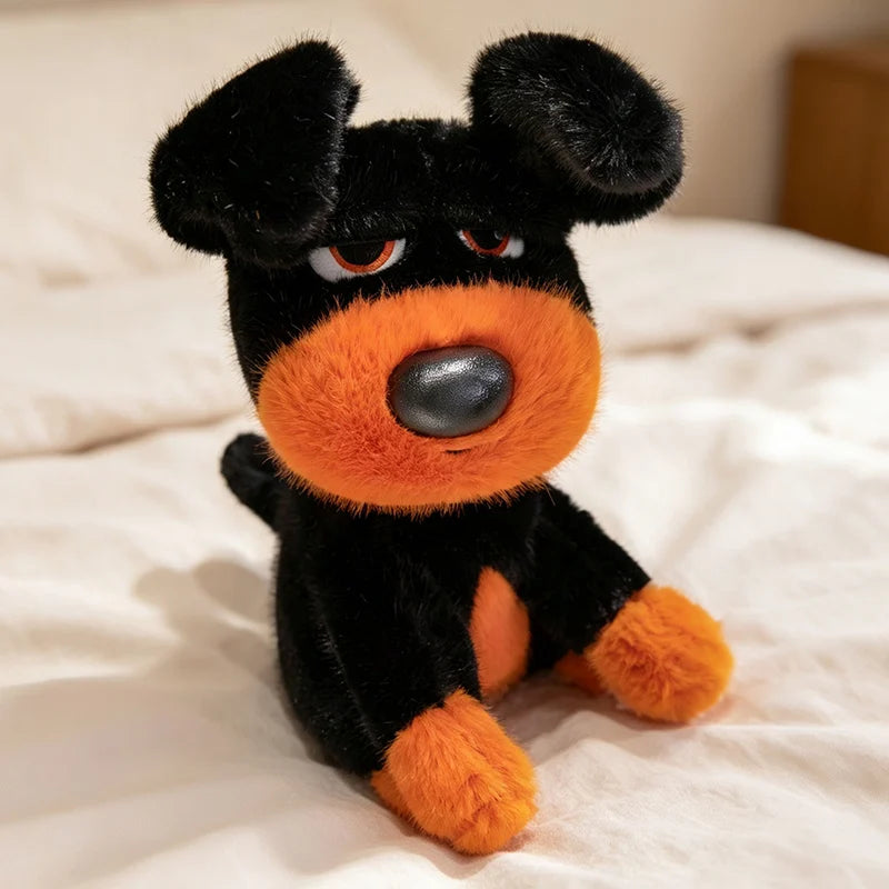 映画 ペット デューク むっつり顔 ぬいぐるみ 黒とオレンジ