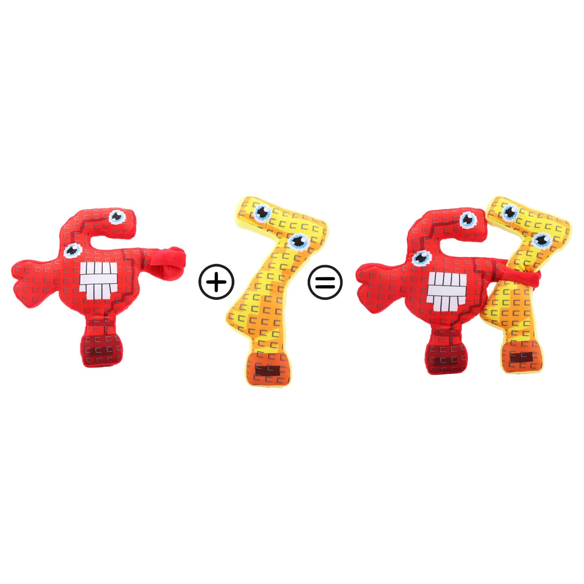 赤Fと黄色7の抱きつき文字ぬいぐるみセット