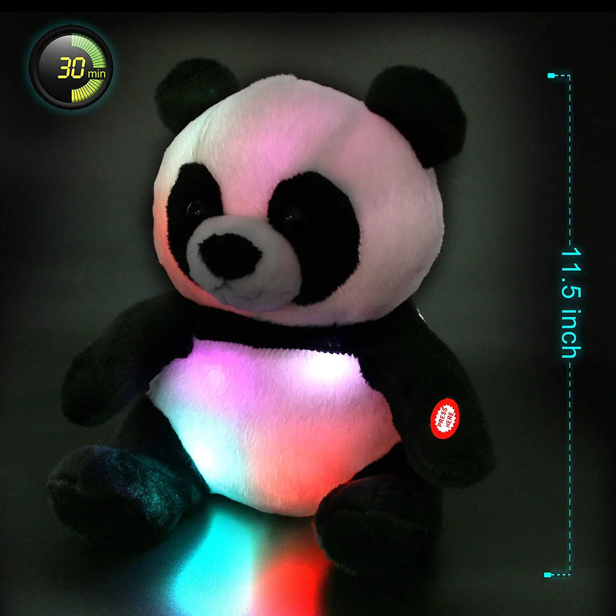 LED Panda Stuffed Animal Glow Soft Bear Plush Toys Light up in Dark Family Companion with Night Lights  Gift for Kids Christmas