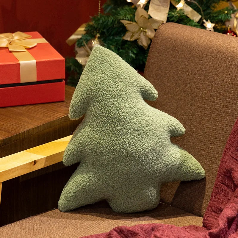 セージグリーン もこもこ クリスマスツリー クッション