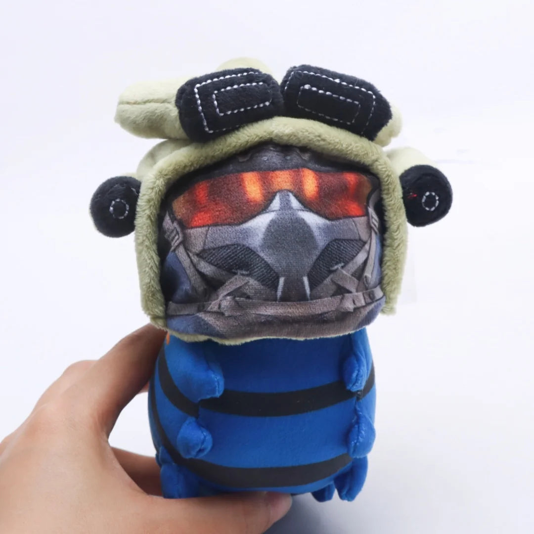 パイロット風ヘルメット ゴーグル付き 青いぬいぐるみ