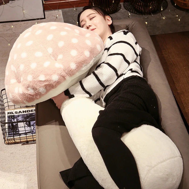 Cuddly Mushroom Plush Toys Big Size Huggable Pillow Stuffed Soft Plant Mushroom Style Sofa Floor Pillow Back Cushion Home Decor
