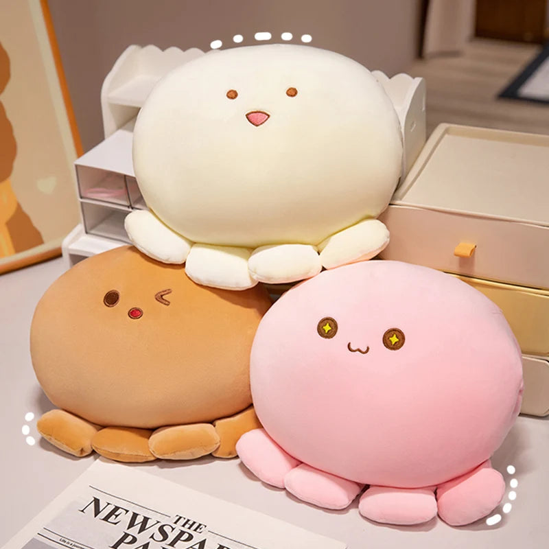 ふわふわ もちもち ウィンク タコ ぬいぐるみ パステルピンク