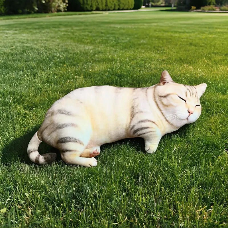 リアルな もちもち 寝そべり キジトラ猫 クッション