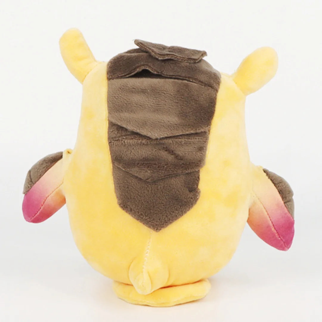 フワフワ 黄色い 体の 個性的 キャラクター ぬいぐるみ