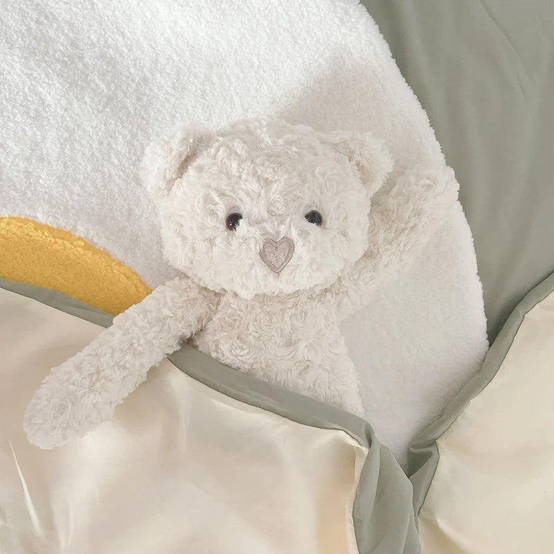 ふわふわ ハート鼻 ブラウン テディベア