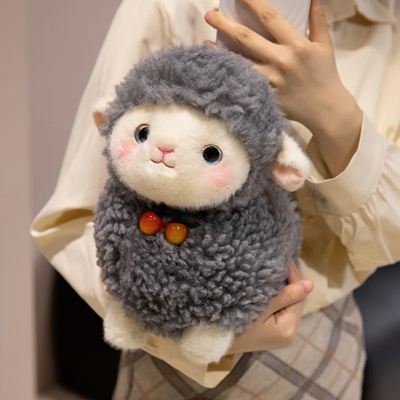 もこもこ ひつじ ぬいぐるみ 桜んぼリボン付き