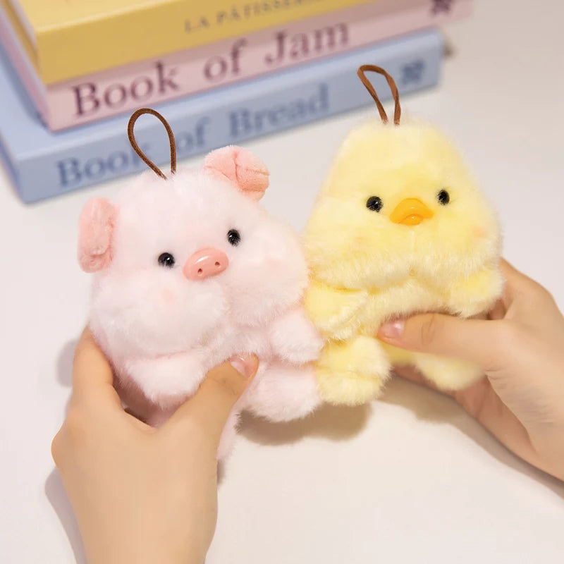 Cute Plush Companion Doll Anime Elephant Rabbit Cat Tiger Pig Duck Cartoon Desk Companion Doll 10cm Soft Plush Toy Sleeping Gift