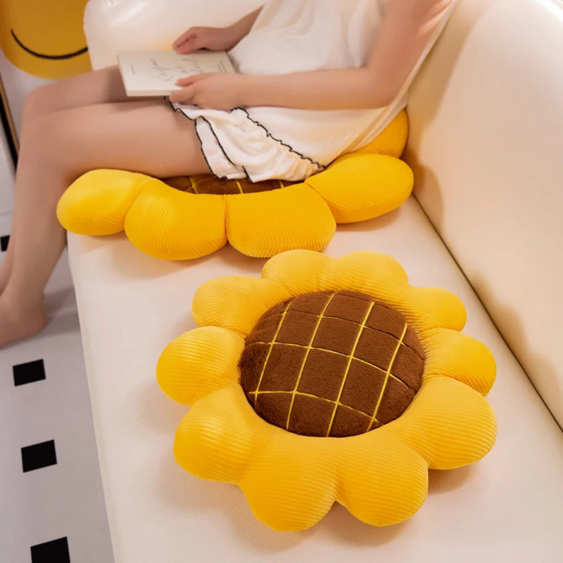 35-70cm Nice Stuffed Sunflower Plush Plant Seat Cushion Flowers Decor Pillow Props for Sofa Chair Indoor Floor Girls Gift