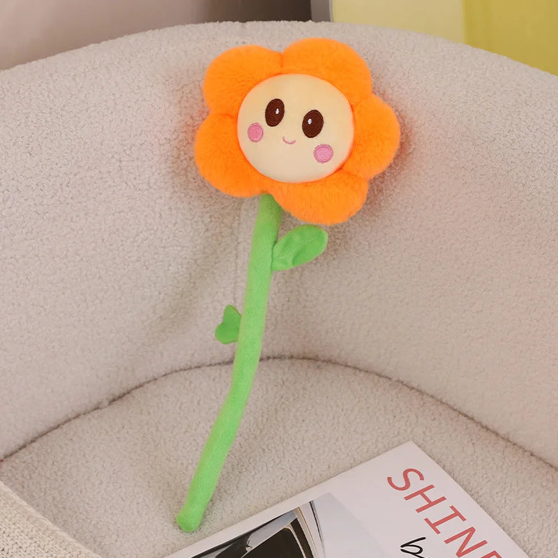ふわふわ 茎付き カラフル お花 ぬいぐるみ