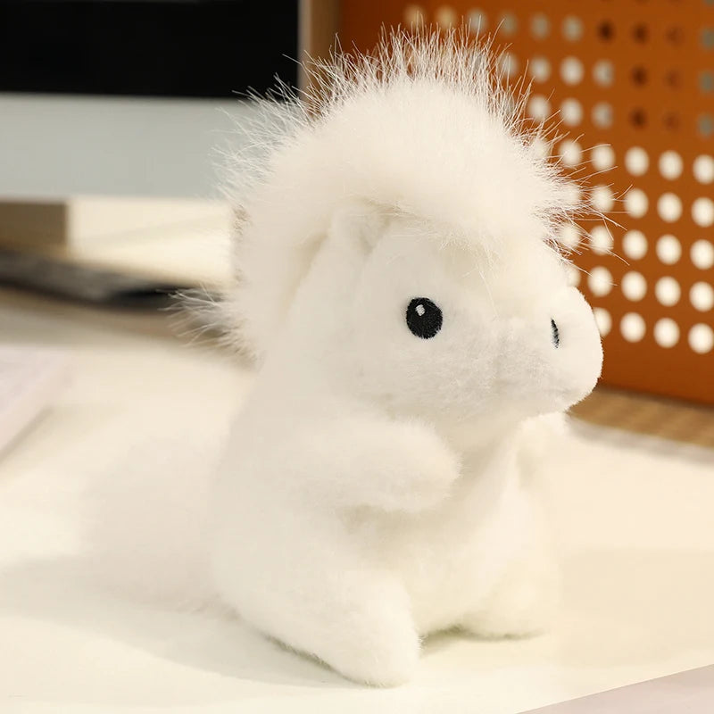 かわいい ふわふわ ポニー ぬいぐるみ 白と茶色の2個セット