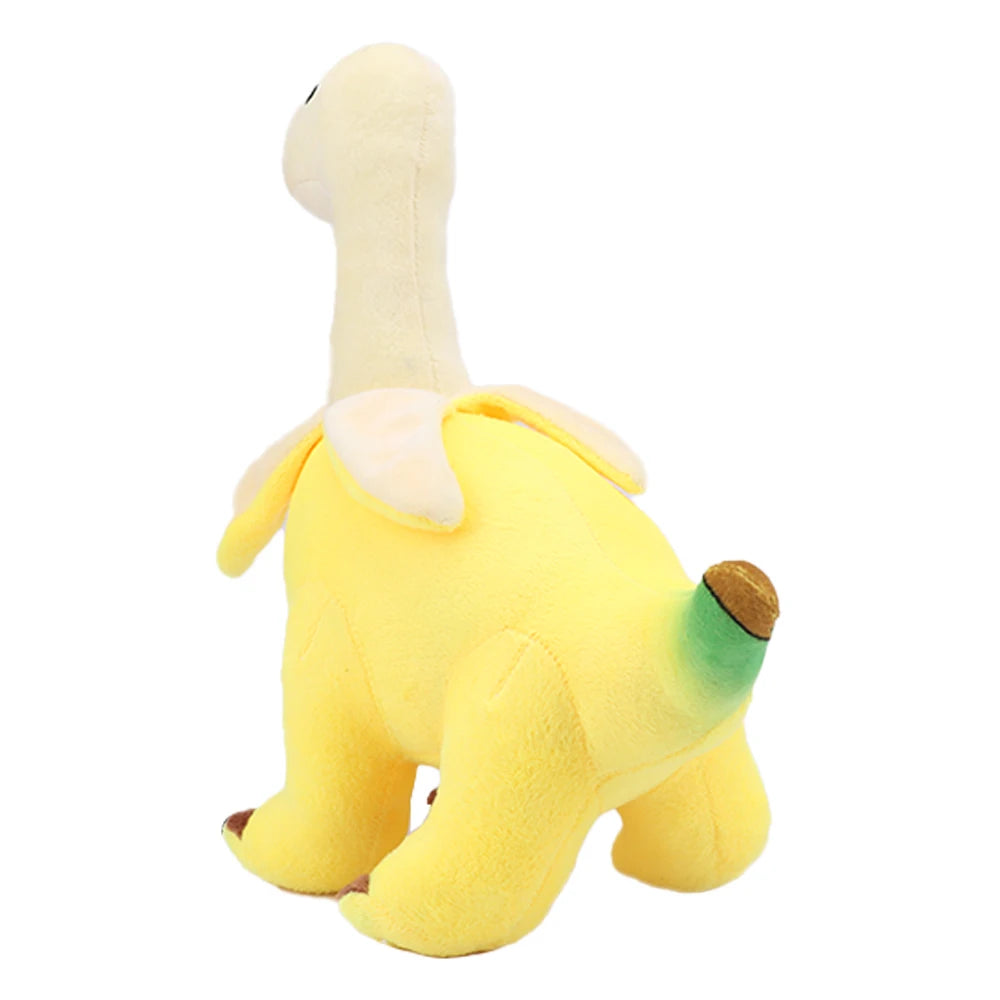 28cm Cute Peeled Banana Brontosaurus Plush Toy Soft Stuffed Dragon Animal Peeled Banana Brontosaurus Toy for Kids Birthday Gift