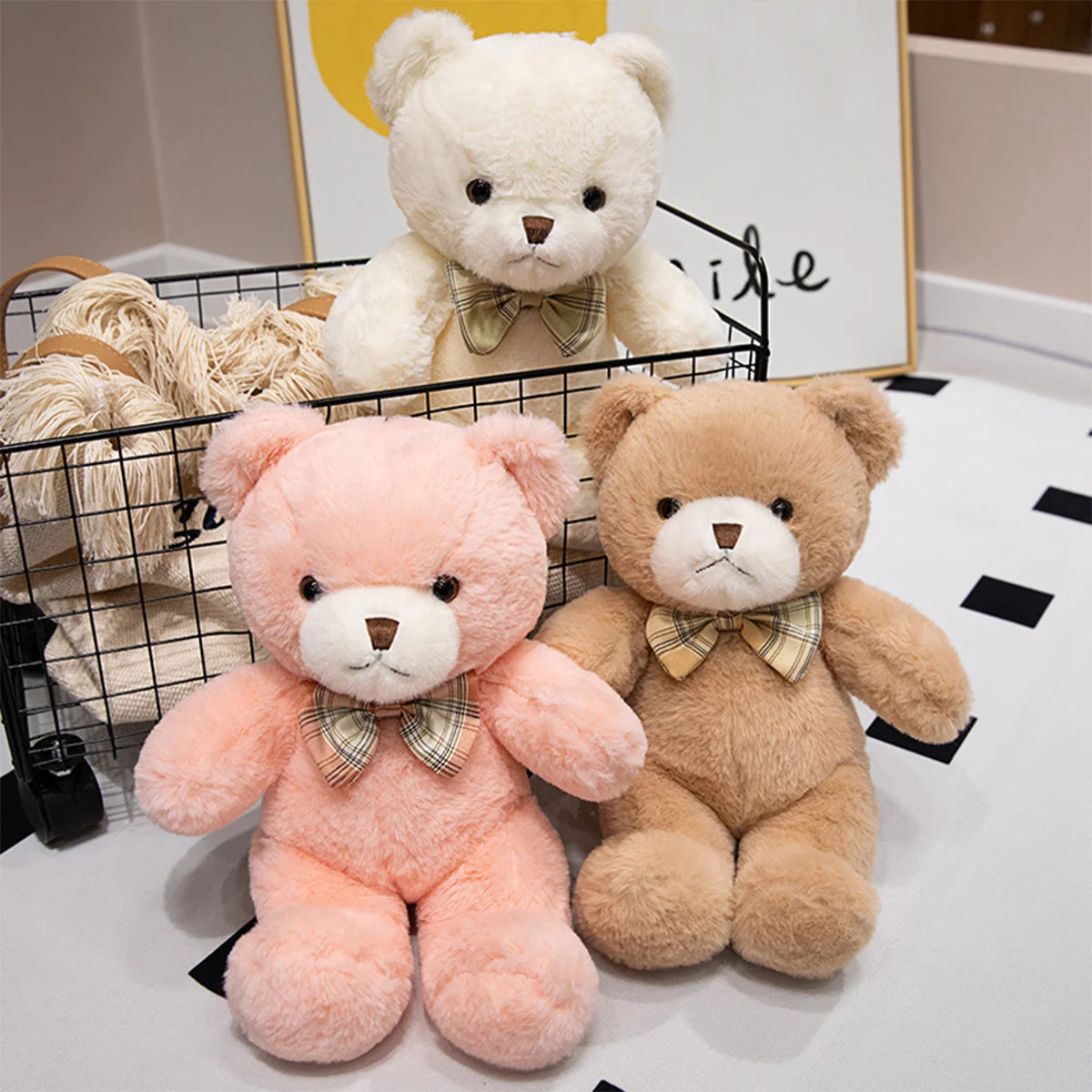 Cute Teddy Bears Stuffed Plush Toys Bear Animal Plushies Dolls Soft Bear Valentine's Day Gifts Kids Birthday Home Decor Party