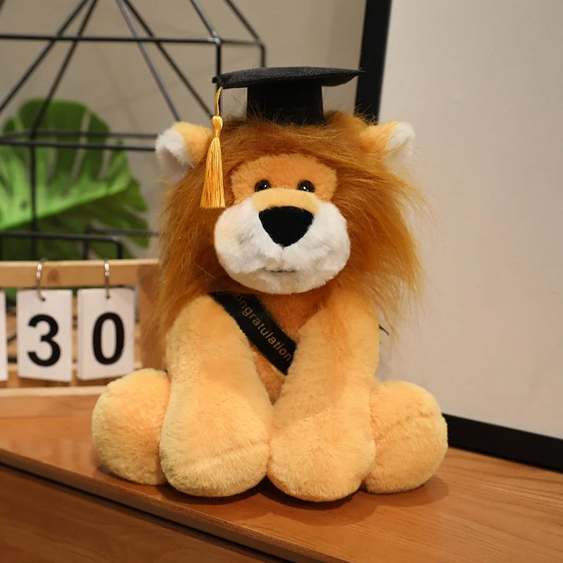 ふわふわ 卒業祝い グレー ゾウ ぬいぐるみ 学士帽
