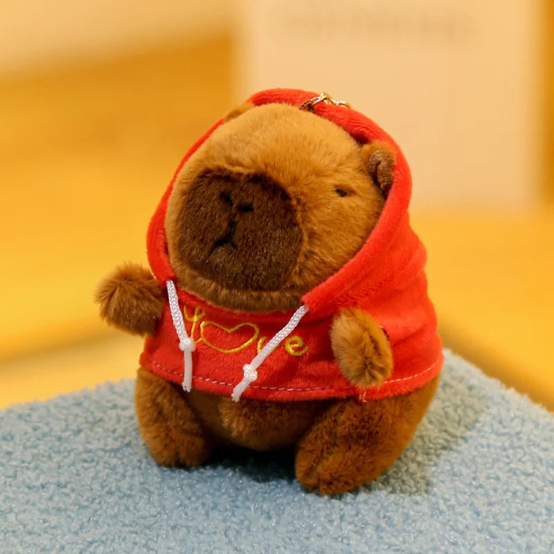 12cm Cute Cartoon Capybara Pendant Plush Toy Dolls Bag Hanging Ornaments Cute Kapibala Keychain Desktop Dolls Ornaments Pendants