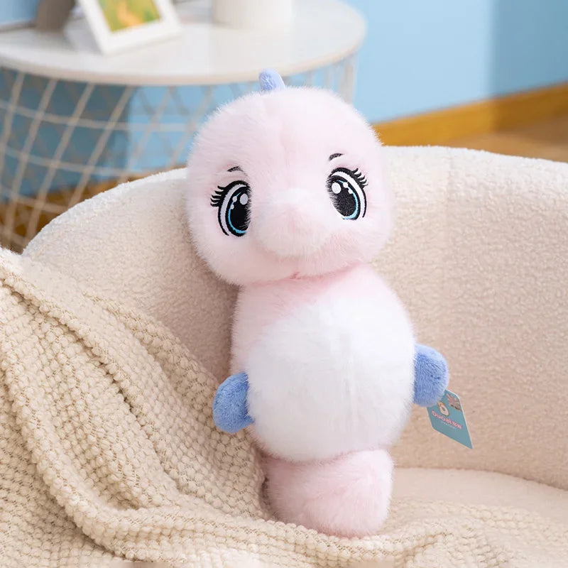 ふわふわの かわいい タツノオトシゴ ぬいぐるみ グリーンとピンク ペア